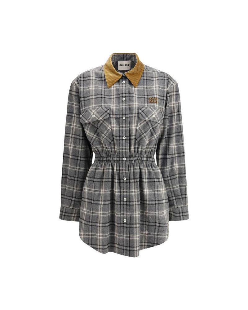 Miu Miu Gray Cotton Casual Dress Glam Steals