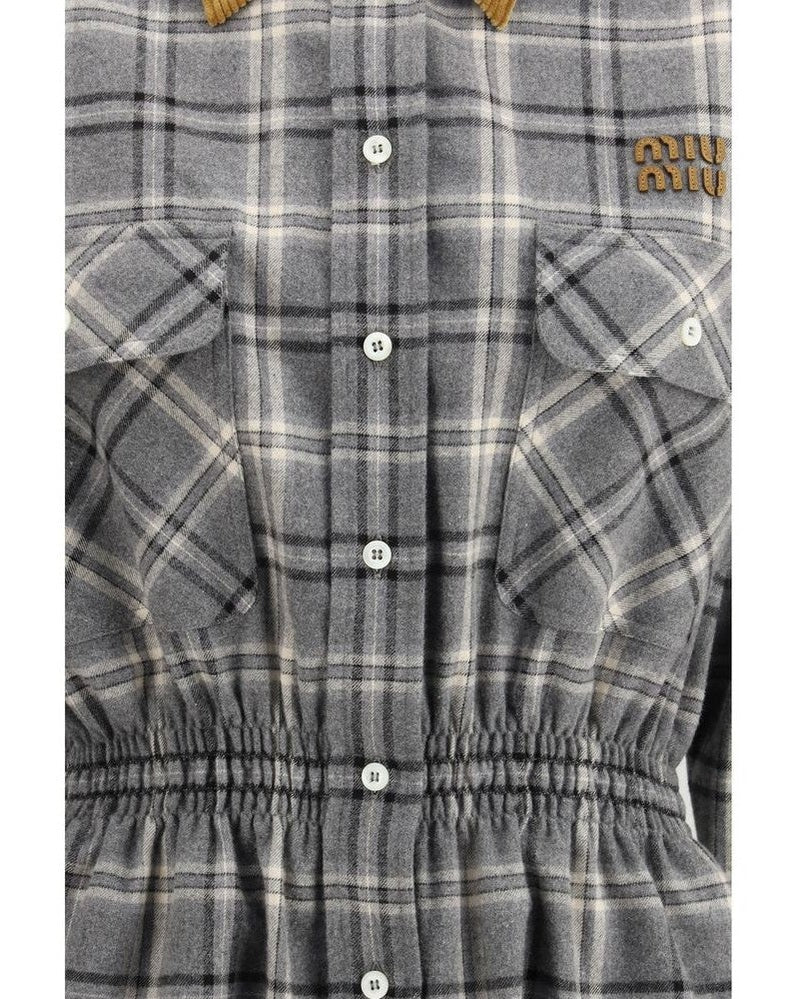 Miu Miu Gray Cotton Casual Dress Glam Steals