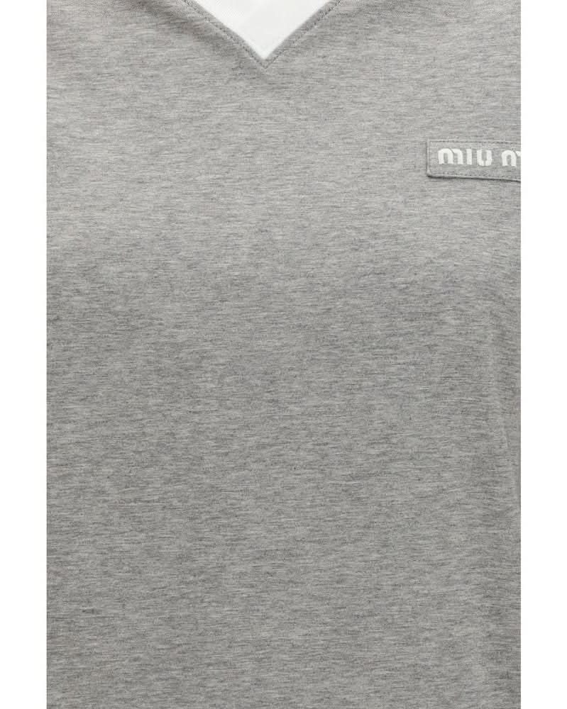 Miu Miu Gray Cotton Long Sleeve T-shirt Glam Steals