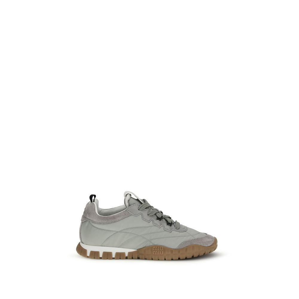 Miu Miu Gray Recycled Polyamide Athletic Sneakers Glam Steals