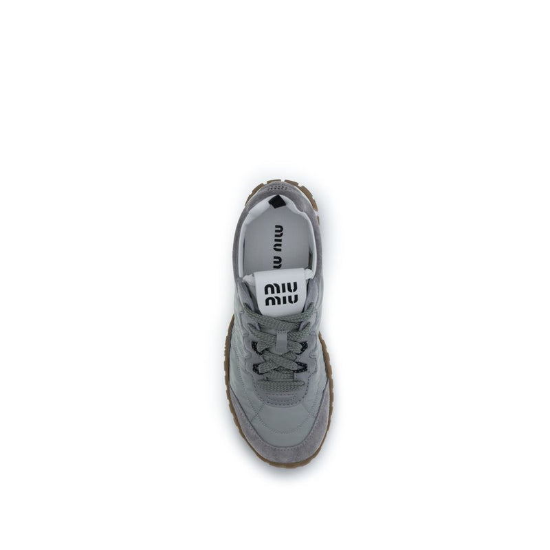 Miu Miu Gray Recycled Polyamide Athletic Sneakers Glam Steals