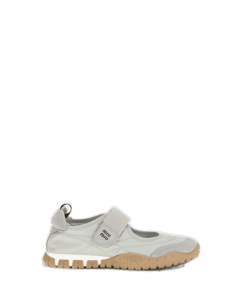 Miu Miu Gray Recycled Polyamide Ballet Flats Glam Steals