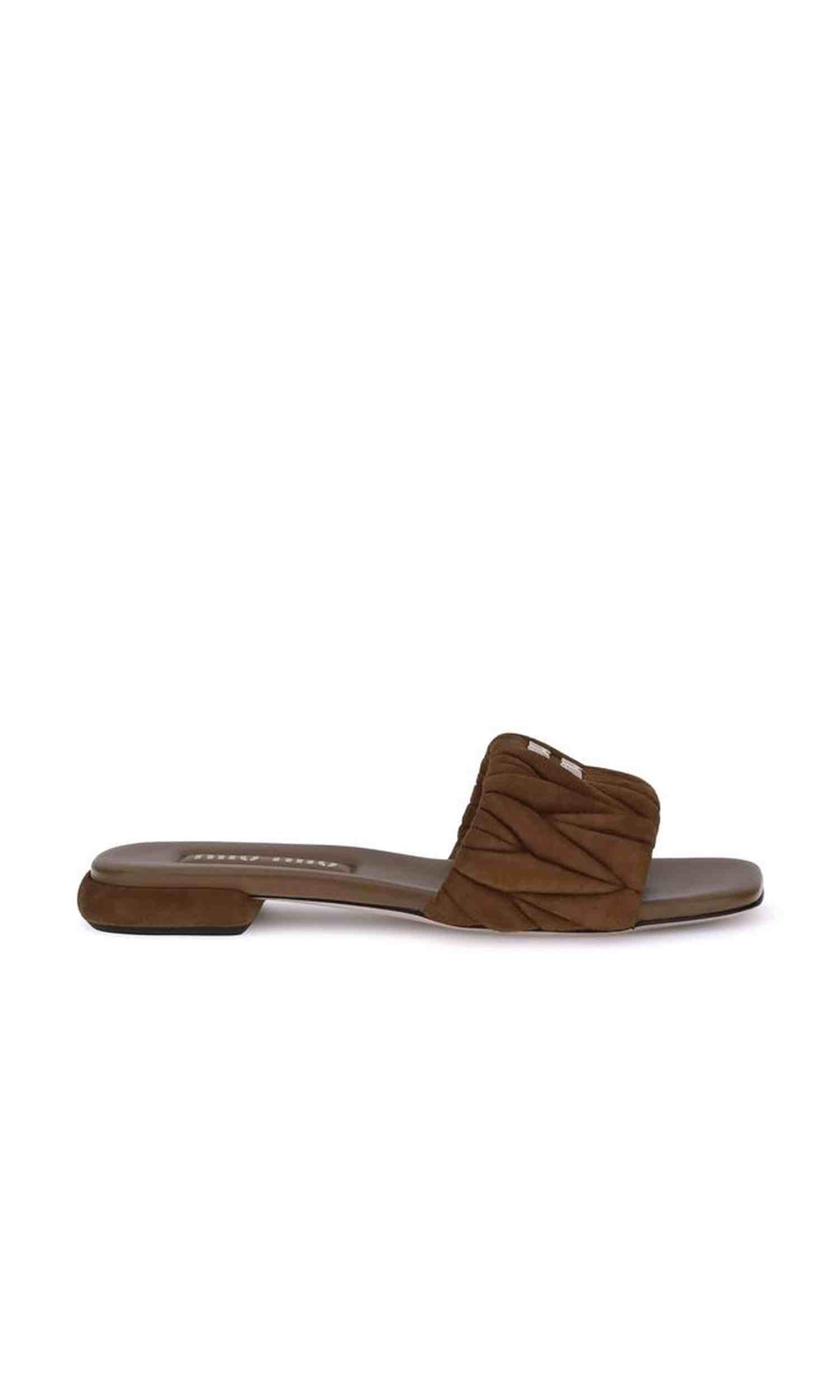 Miu Miu Leather Matelassé Nappa Sandals Glam Steals