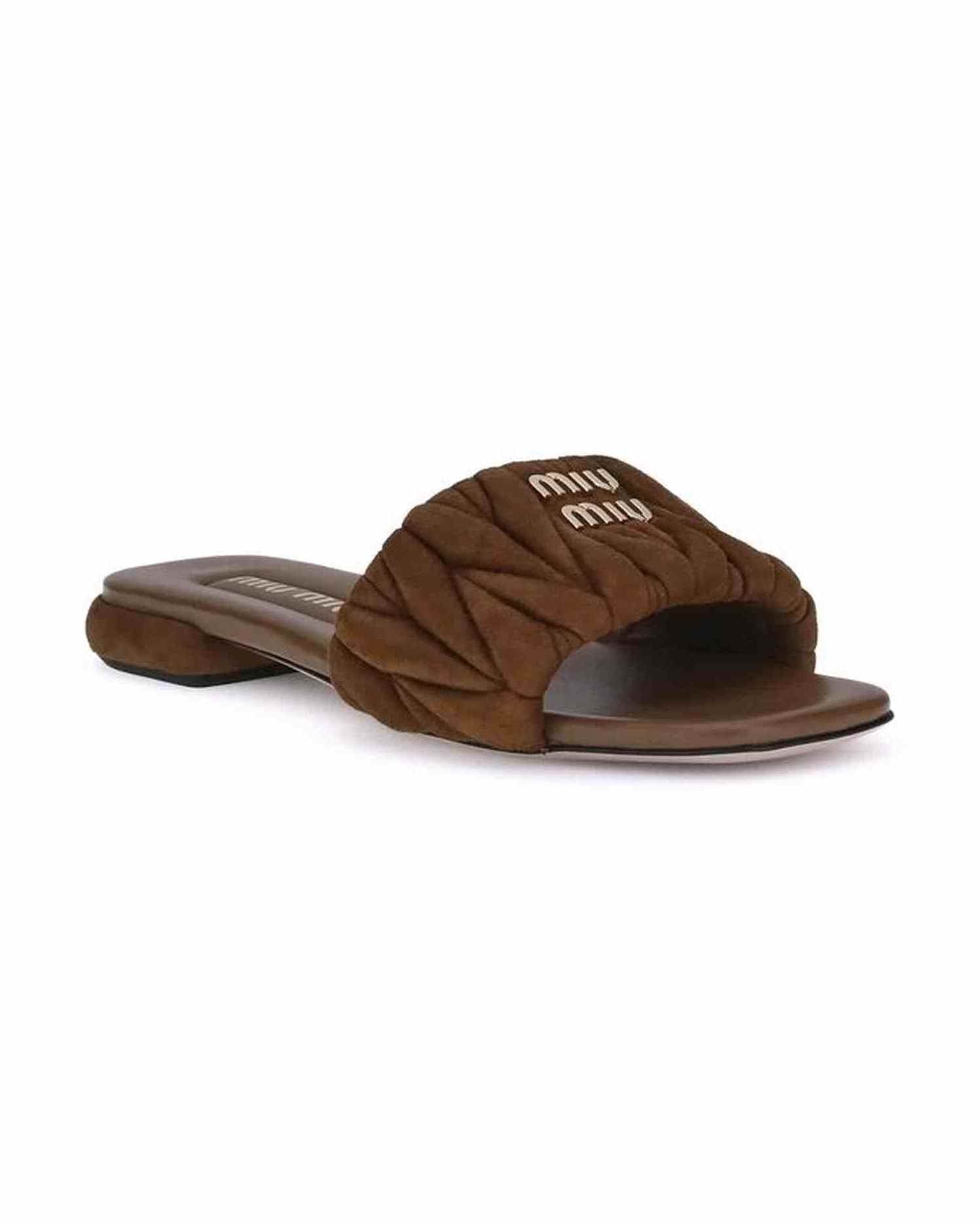 Miu Miu Leather Matelassé Nappa Sandals Glam Steals