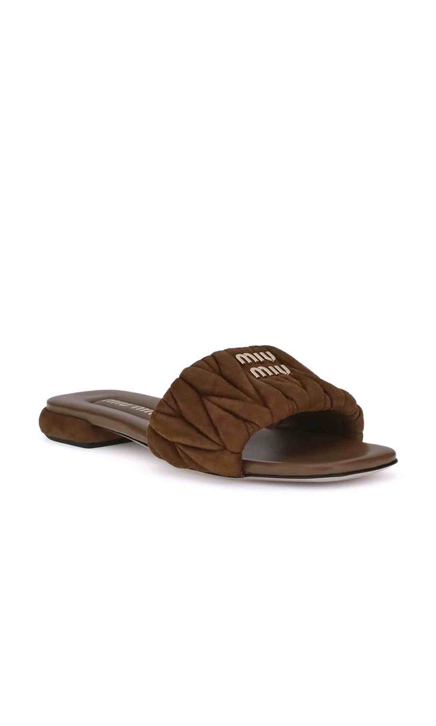 Miu Miu Leather Matelassé Nappa Sandals Glam Steals