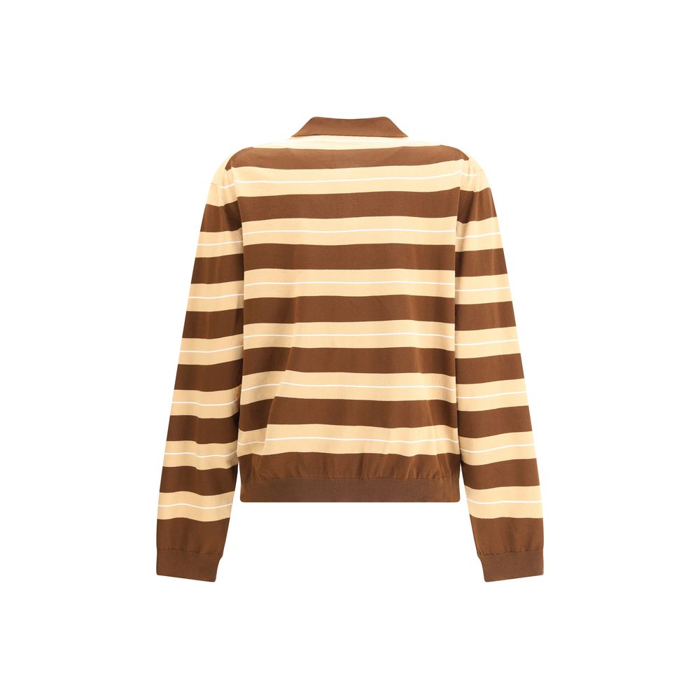 Miu Miu Long-Sleeve Logo Polo Shirt Glam Steals