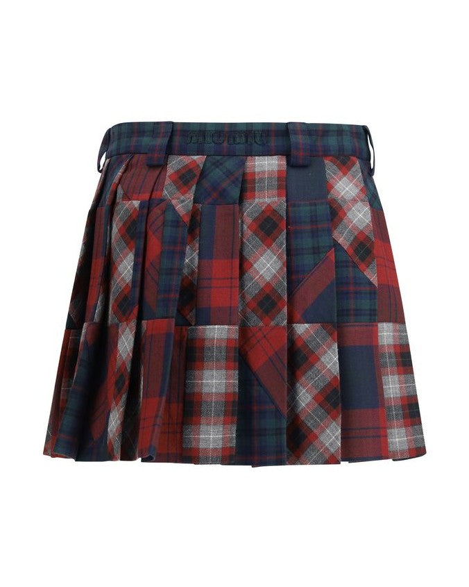 Miu Miu Multicolor Wool Fleece Mini Skirt Glam Steals