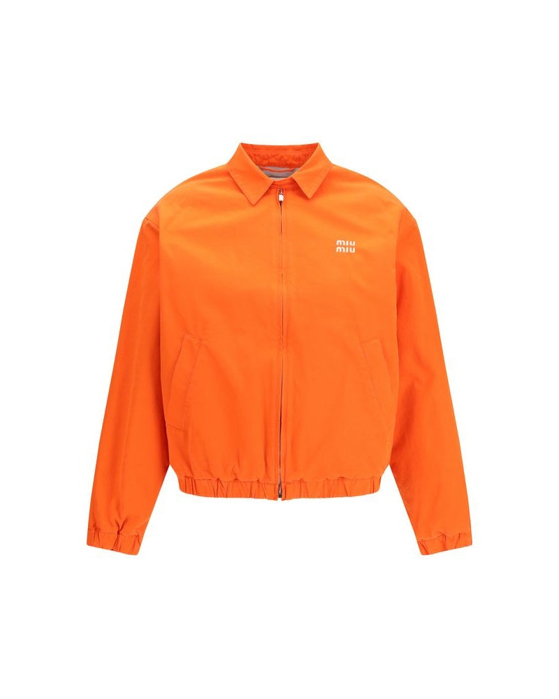 Miu Miu Orange Cotton Bomber Jacket Glam Steals