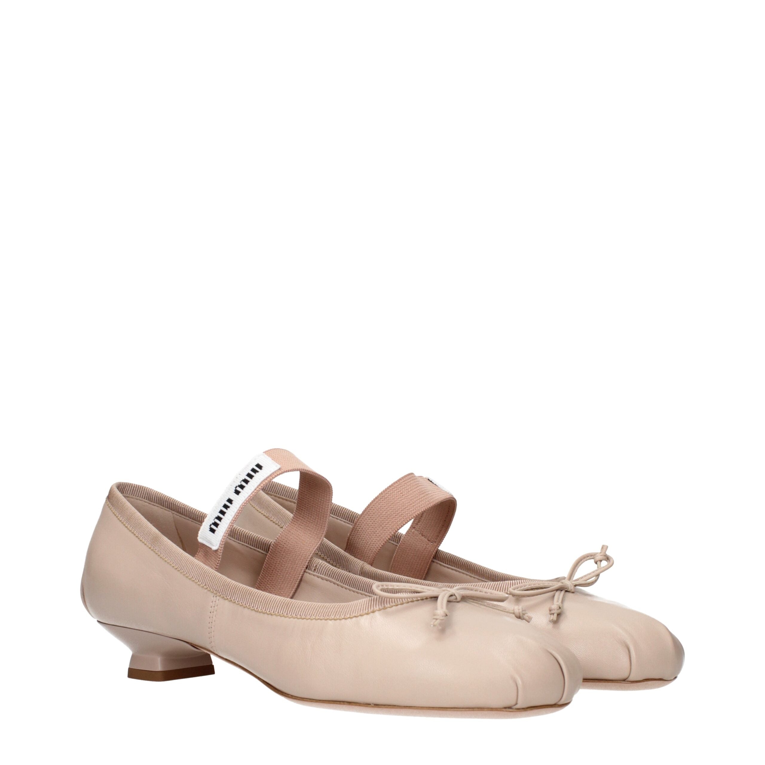 Miu Miu Pink Leather Ballet Flats Glam Steals