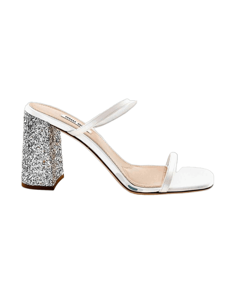 Miu Miu White Silk Sandal Glam Steals