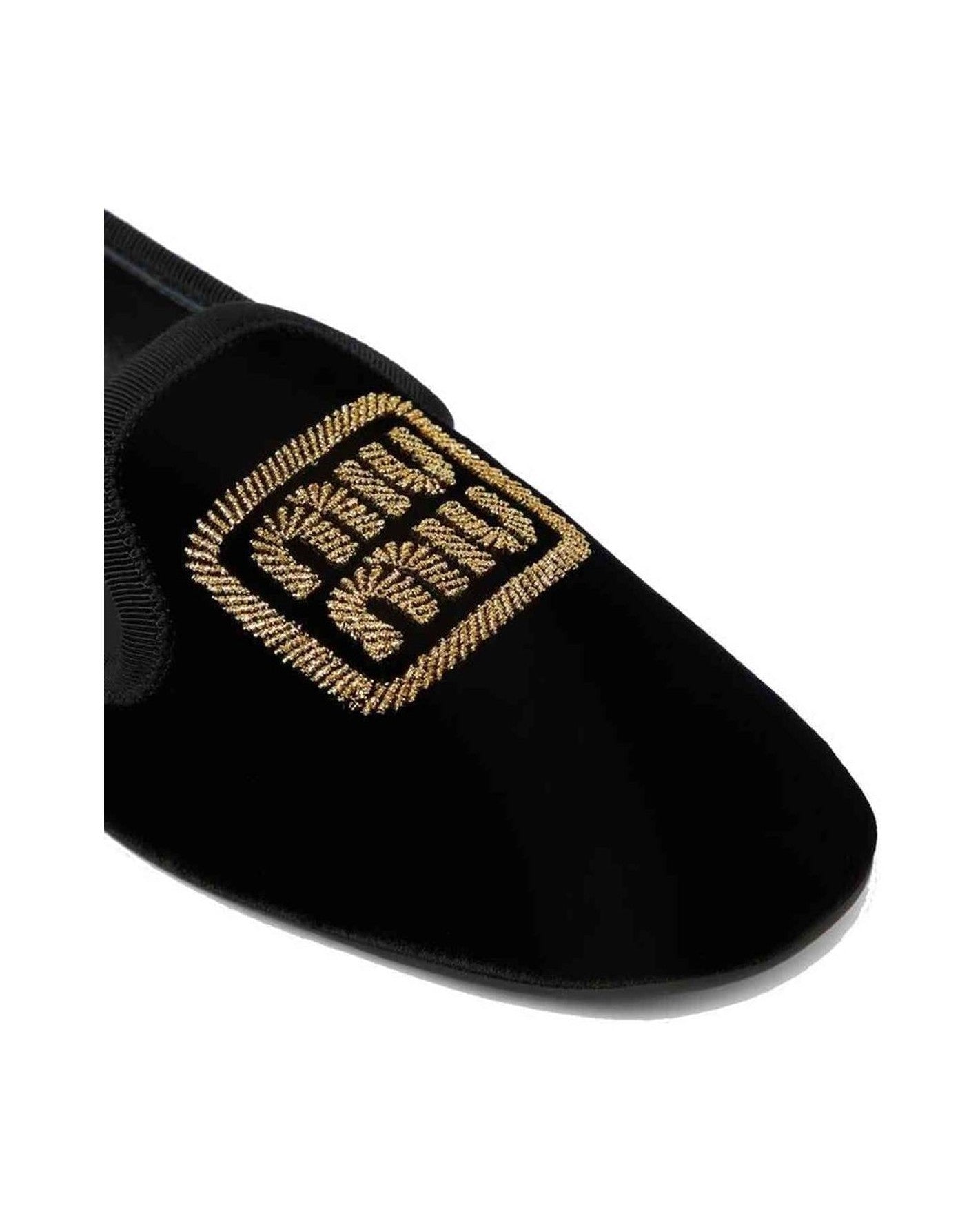 Miu Miu Velvet Logo Flats Glam Steals