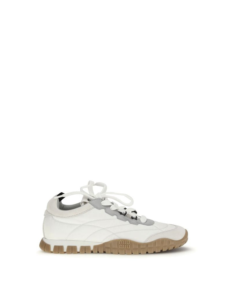Miu Miu White Polyamide Athletic Sneakers 