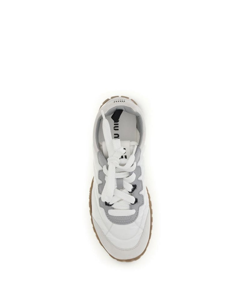 Miu Miu White Polyamide Athletic Sneakers 