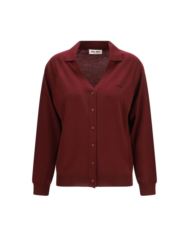 Miu Miu Wool Bordeaux Oves Aries Cardigan Glam Steals