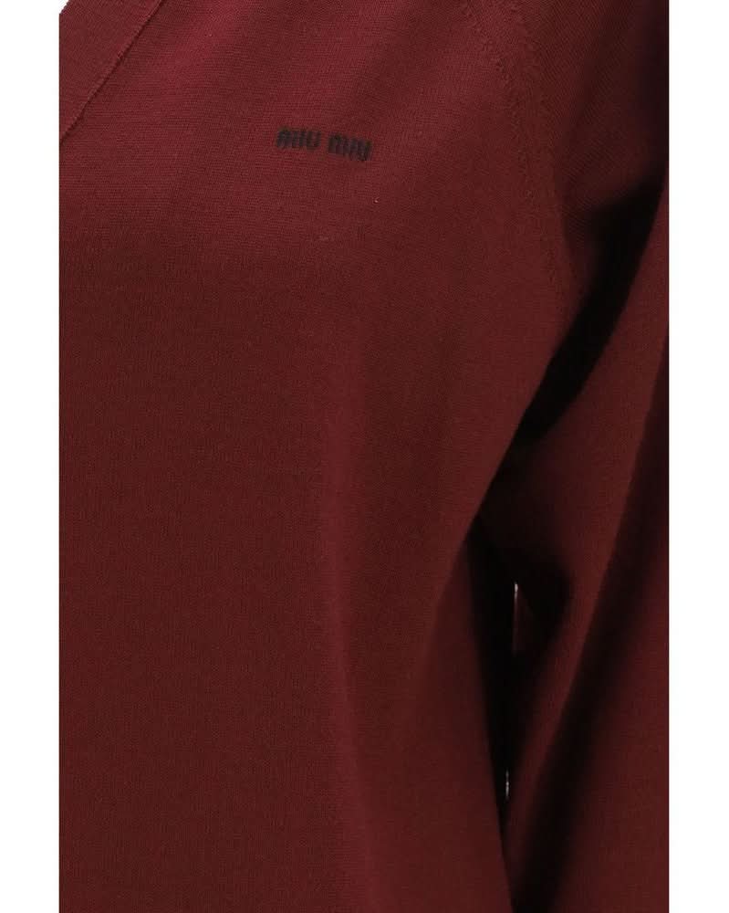 Miu Miu Wool Bordeaux Oves Aries Cardigan Glam Steals