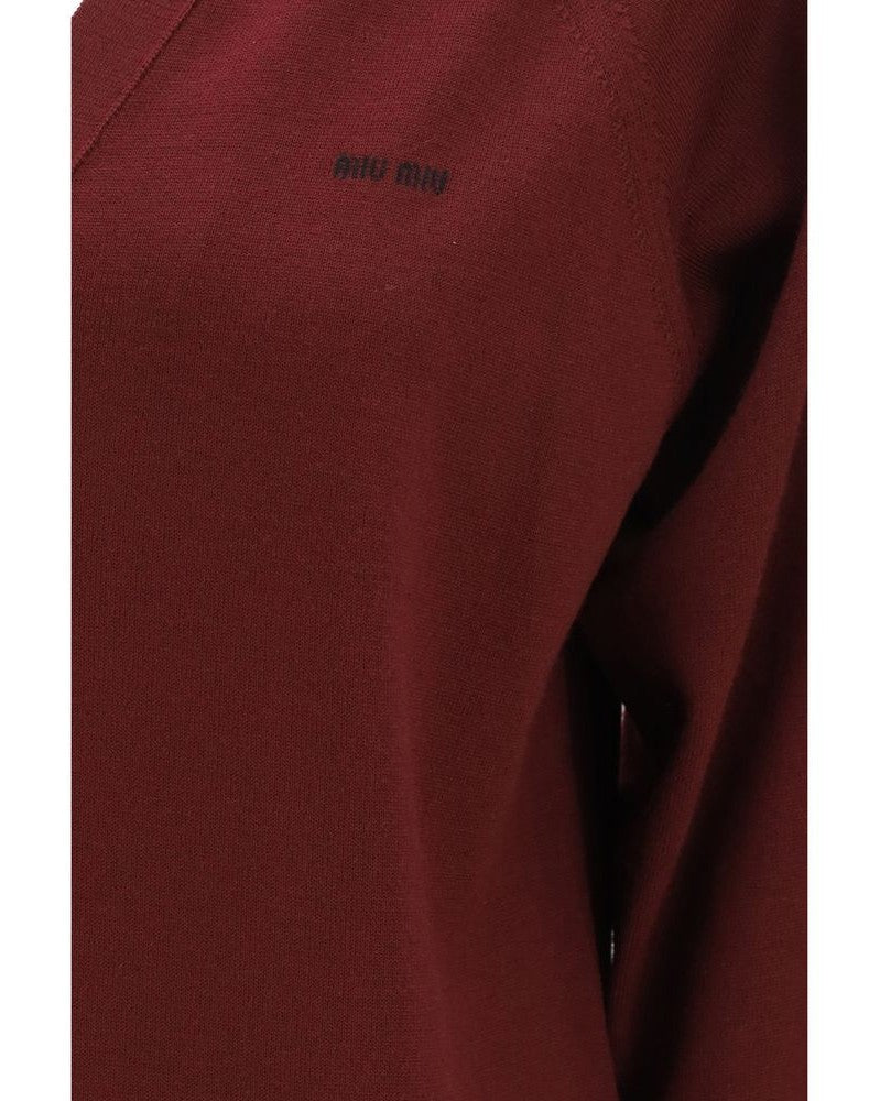 Miu Miu Wool Bordeaux Oves Aries Cardigan Glam Steals