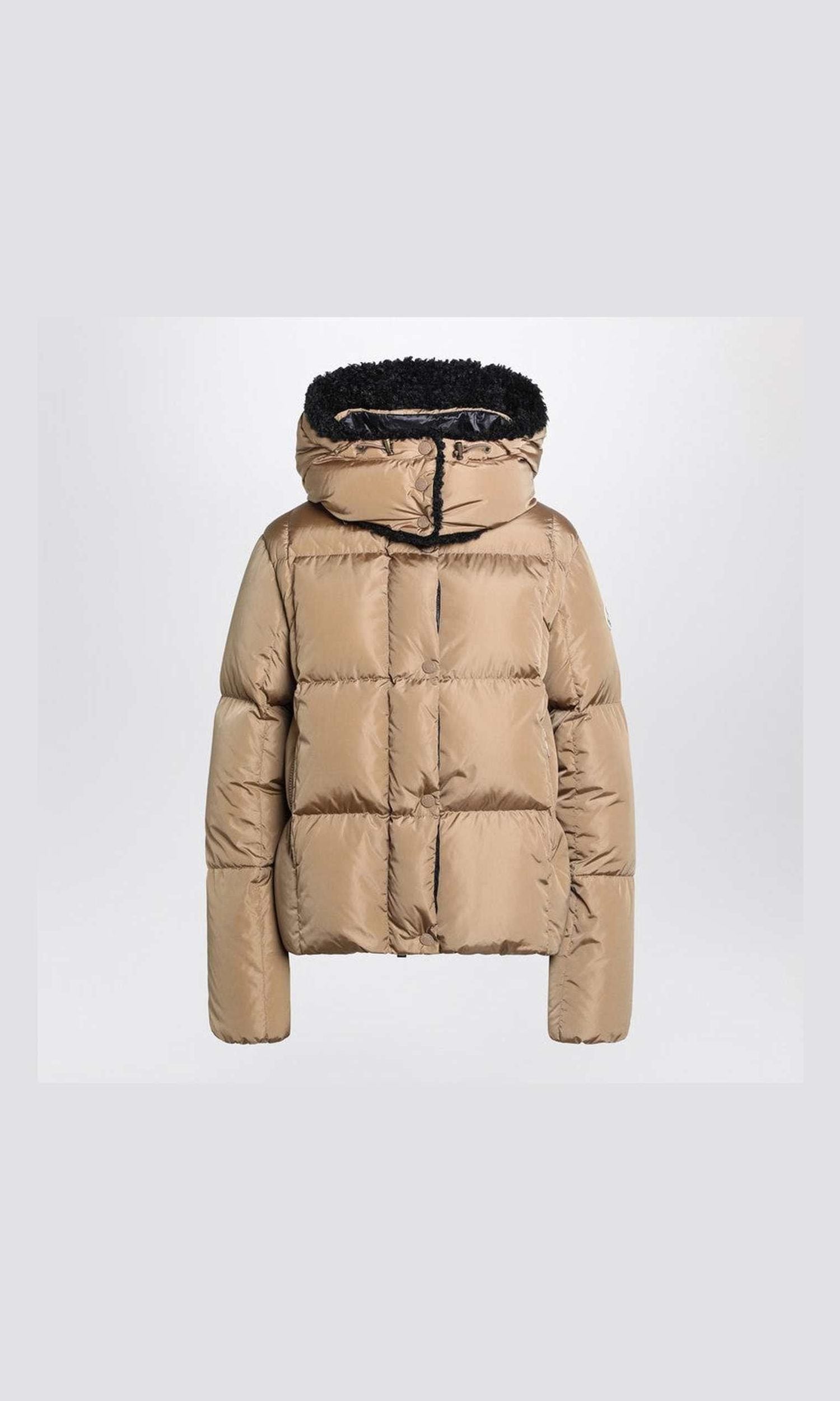 Moncler Beige Hooded Puffer Jacket Glam Steals