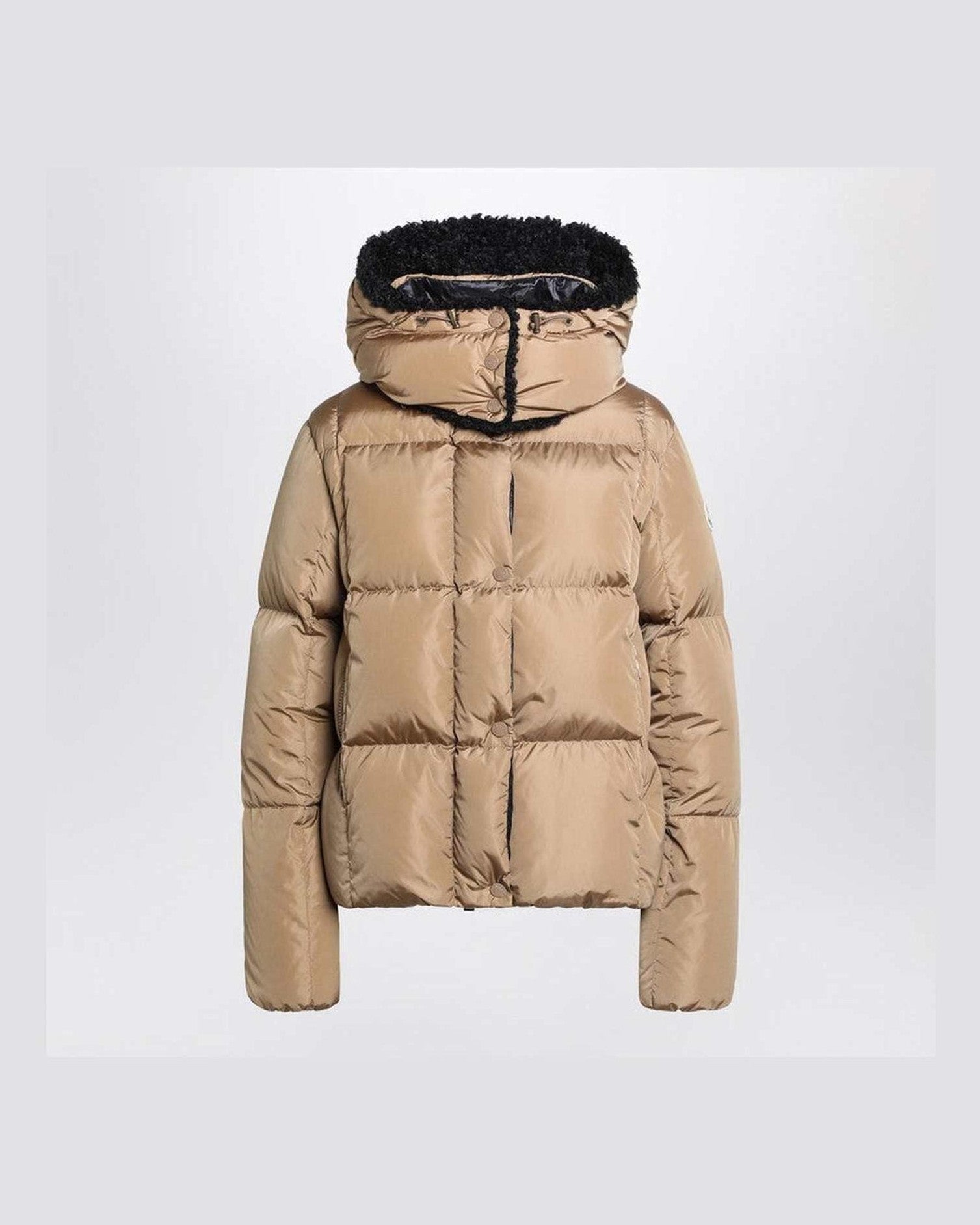Moncler Beige Hooded Puffer Jacket Glam Steals