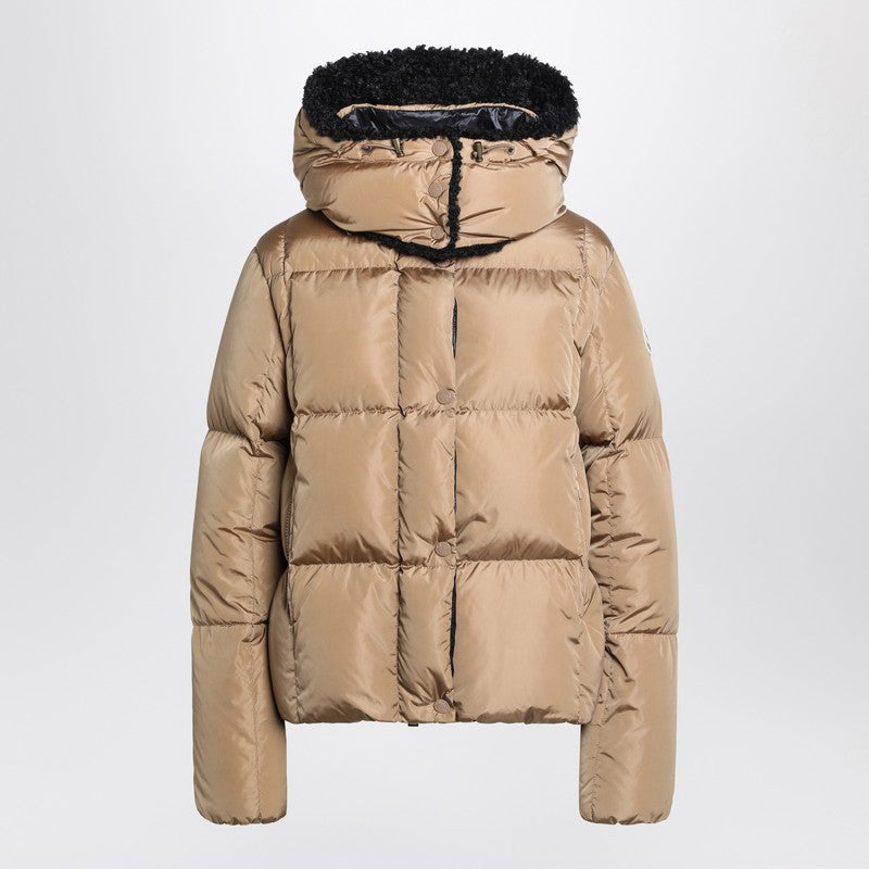 Moncler Beige Hooded Puffer Jacket Glam Steals