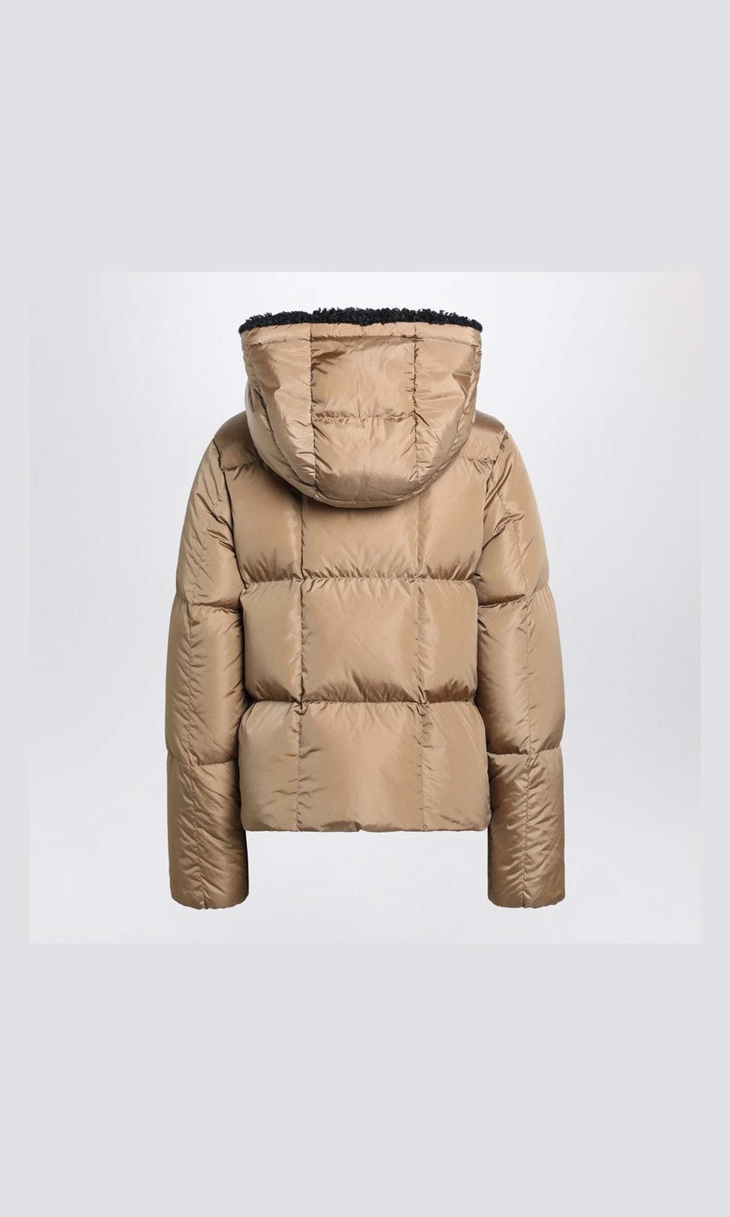 Moncler Beige Hooded Puffer Jacket Glam Steals