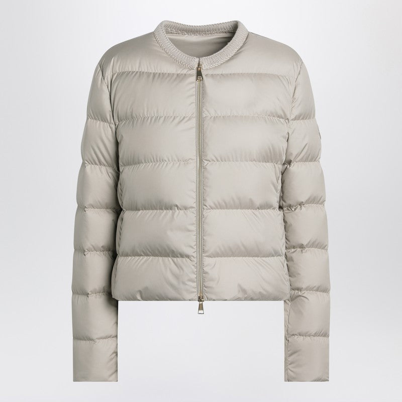 Moncler Beige Light Short Zip Up Puffer Jacket Glam Steals