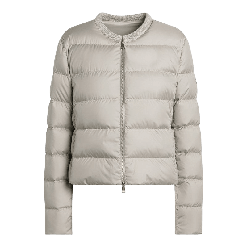 Moncler Beige Light Short Zip Up Puffer Jacket Glam Steals