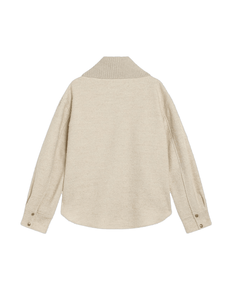 Moncler Beige Wool Light Zip Jacket in Blend Glam Steals