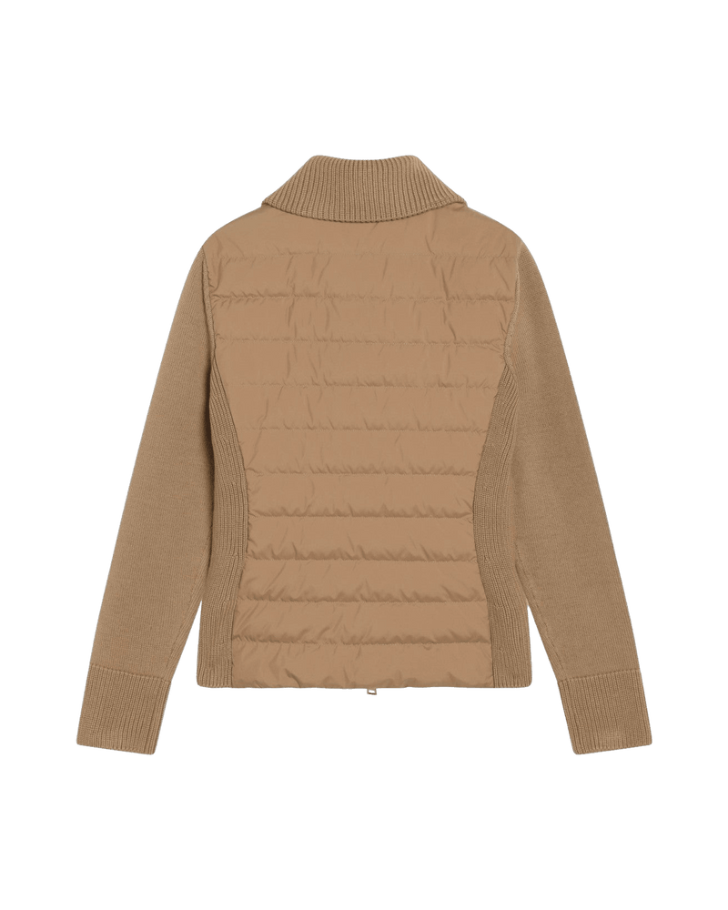 Moncler Beige Wool Padded Cardigan Glam Steals