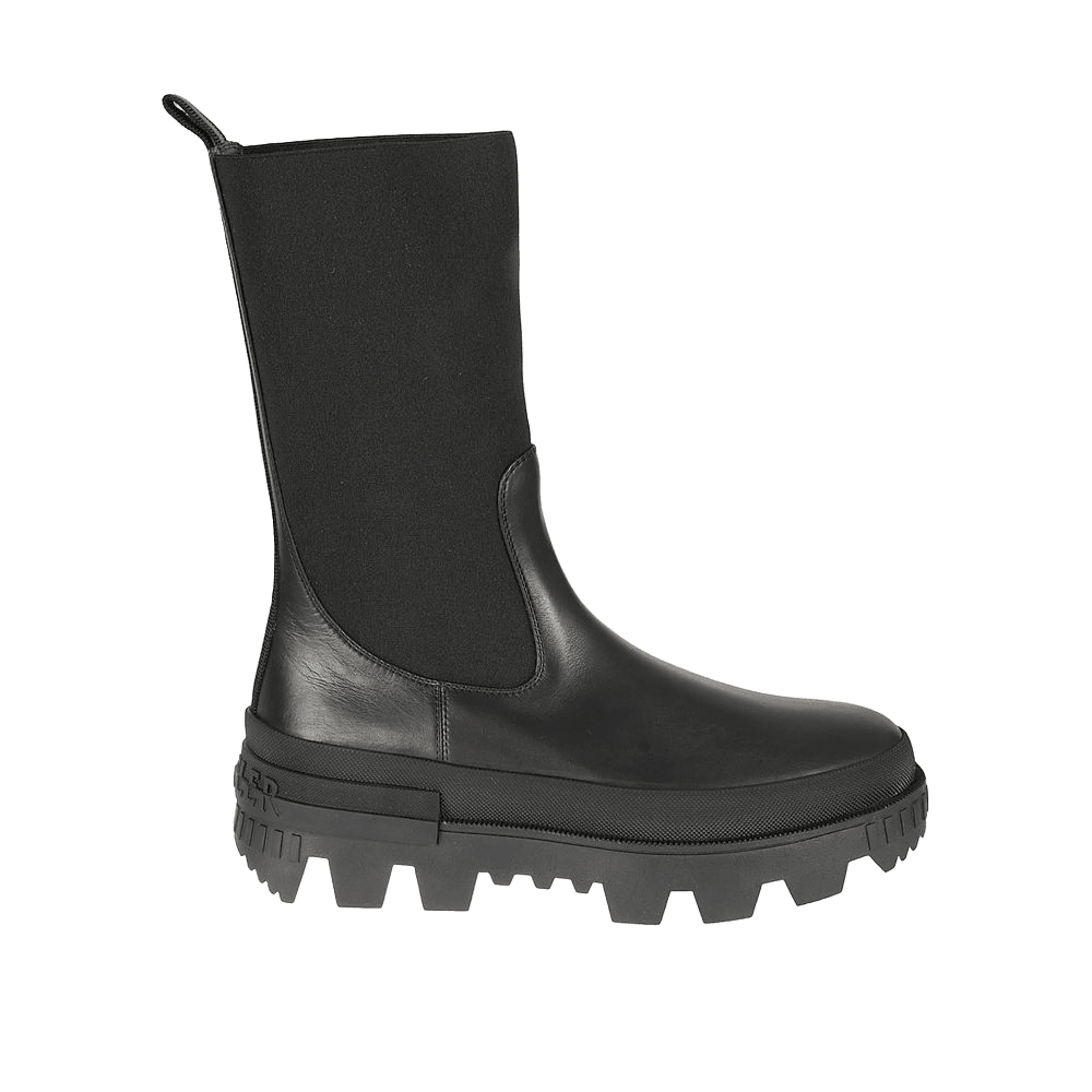 Moncler Black Calfskin Flat Boots Glam Steals