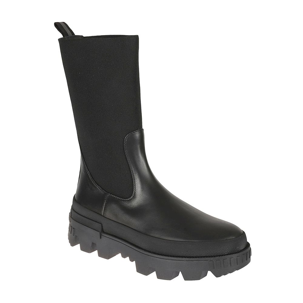 Moncler Black Calfskin Flat Boots Glam Steals