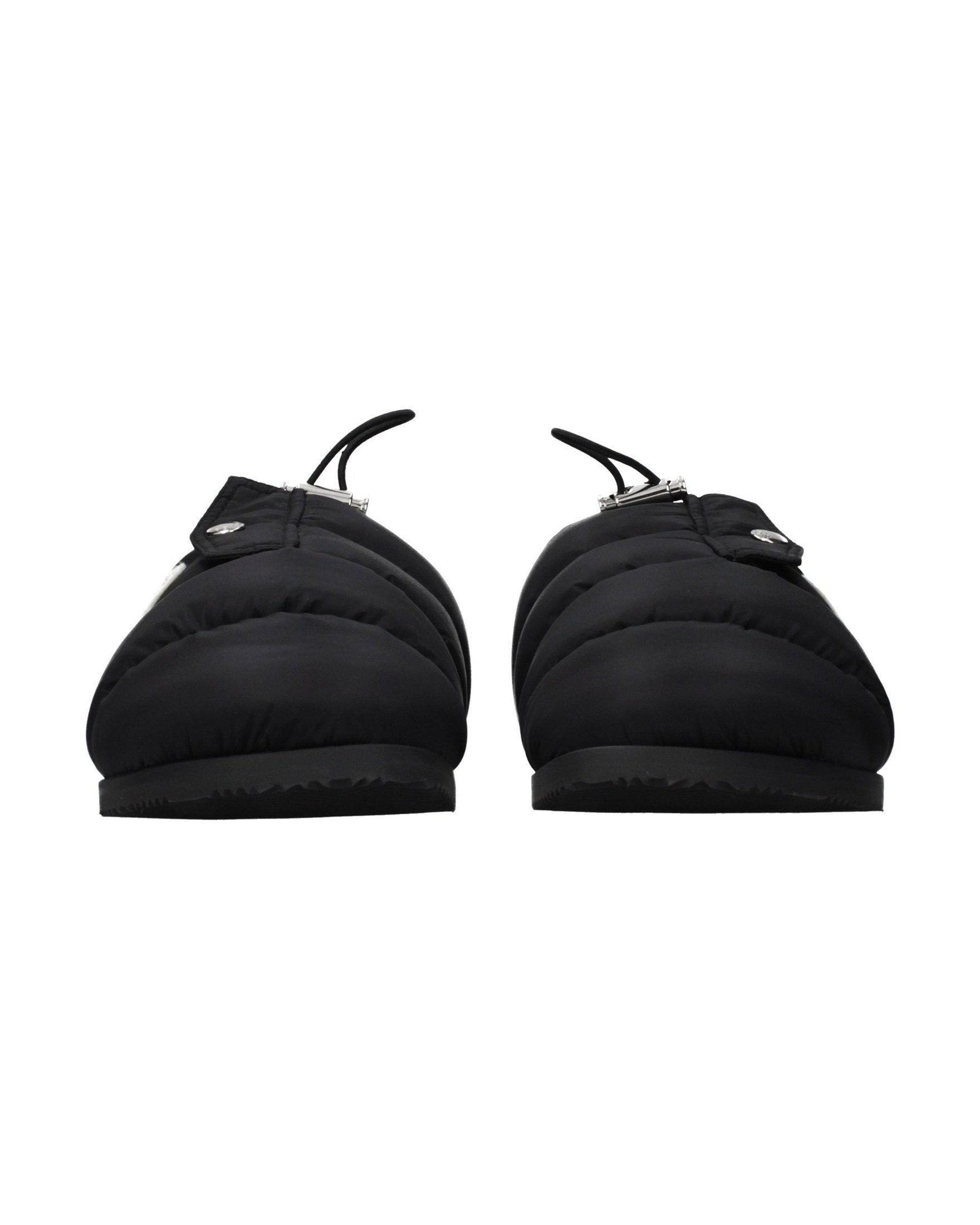Moncler Black Fabric Slippers 