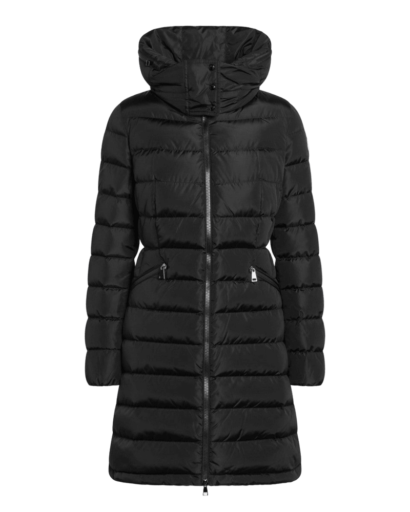 Moncler Black Nylon Flammette Down Jacket in Technique Glam Steals