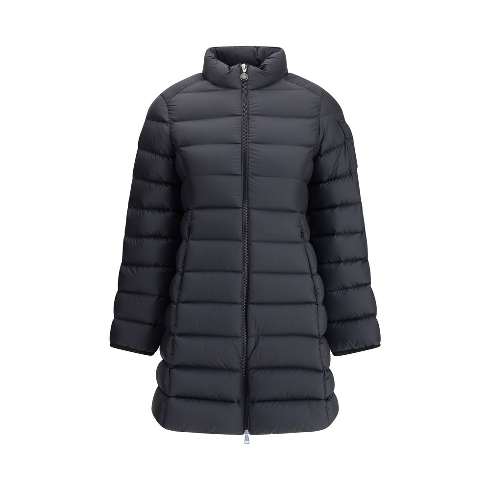 Moncler Black Polyester Coat Glam Steals