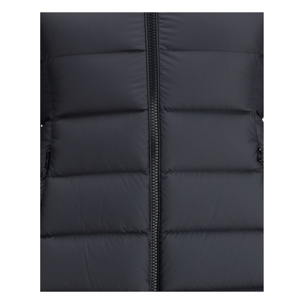 Moncler Black Polyester Coat Glam Steals