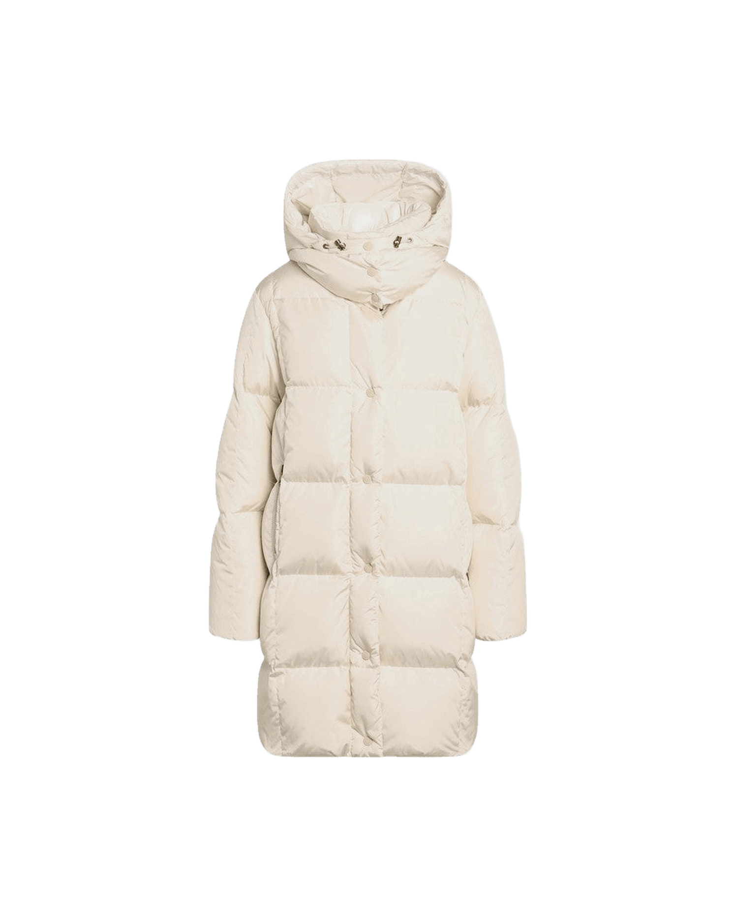 Moncler White Litte Long Quilted Jacket Glam Steals
