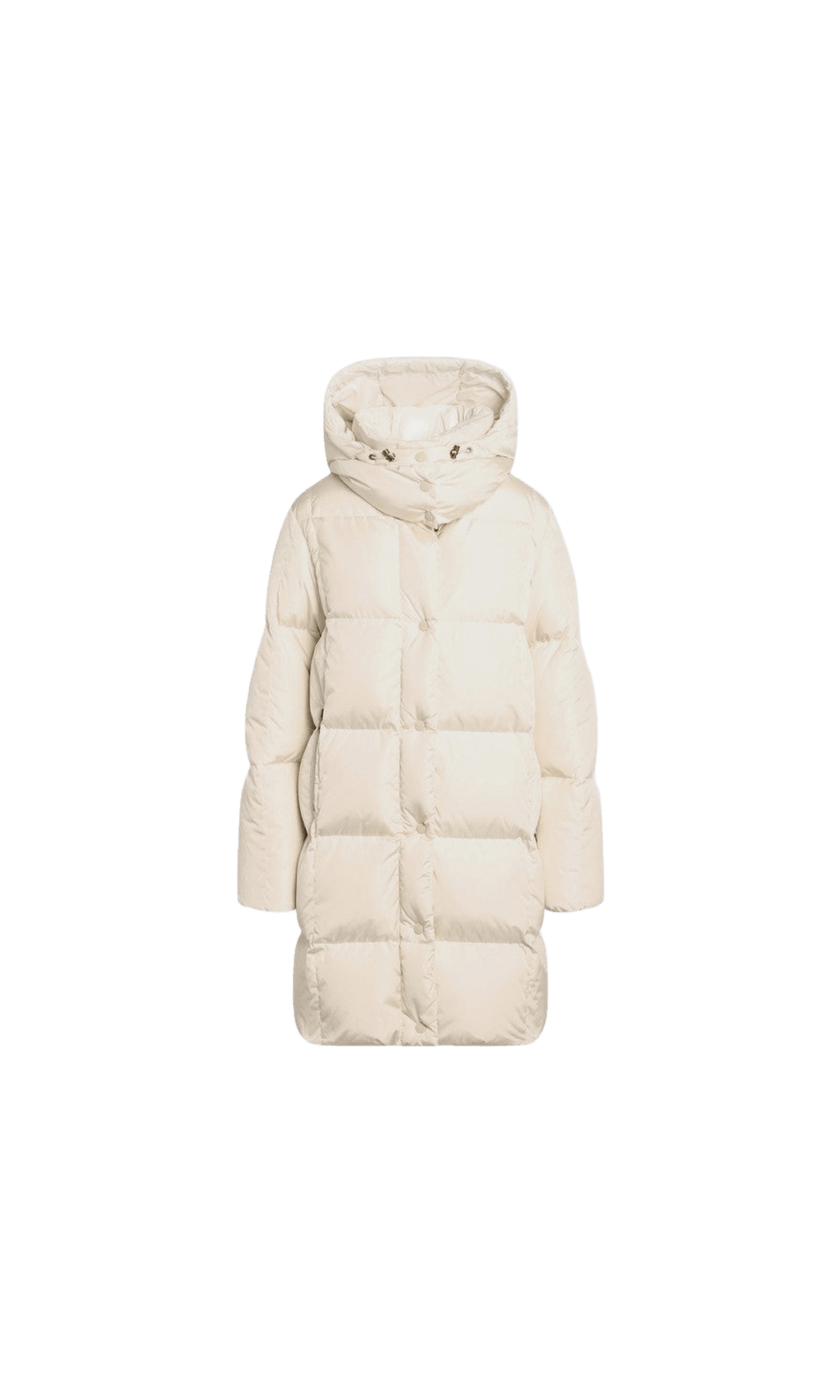 Moncler White Litte Long Quilted Jacket Glam Steals