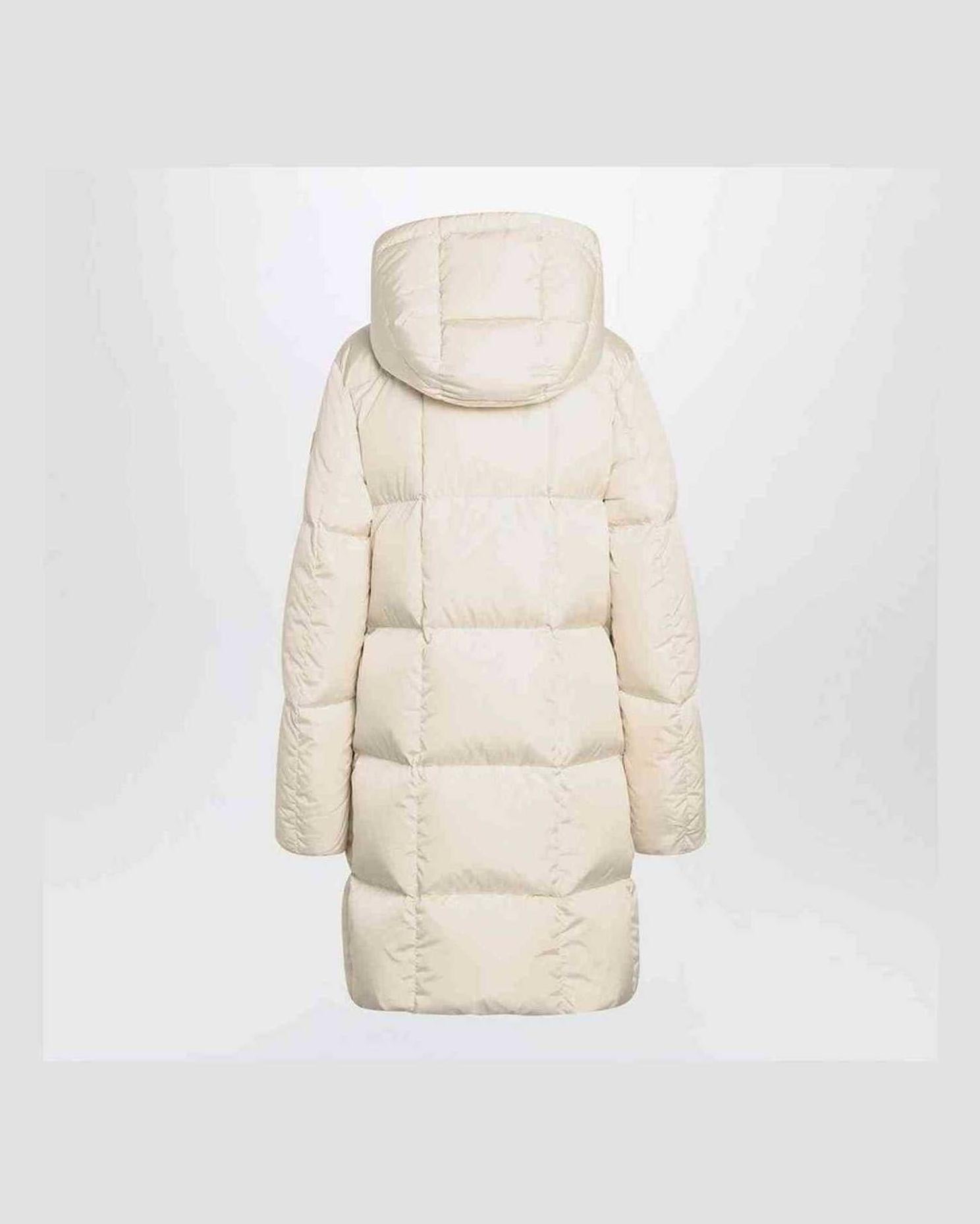 Moncler White Litte Long Quilted Jacket Glam Steals