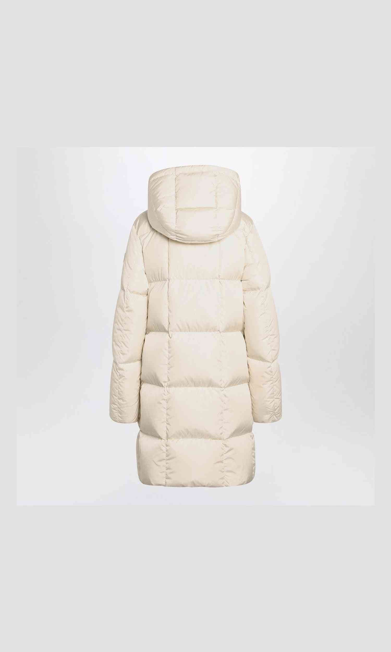 Moncler White Litte Long Quilted Jacket Glam Steals