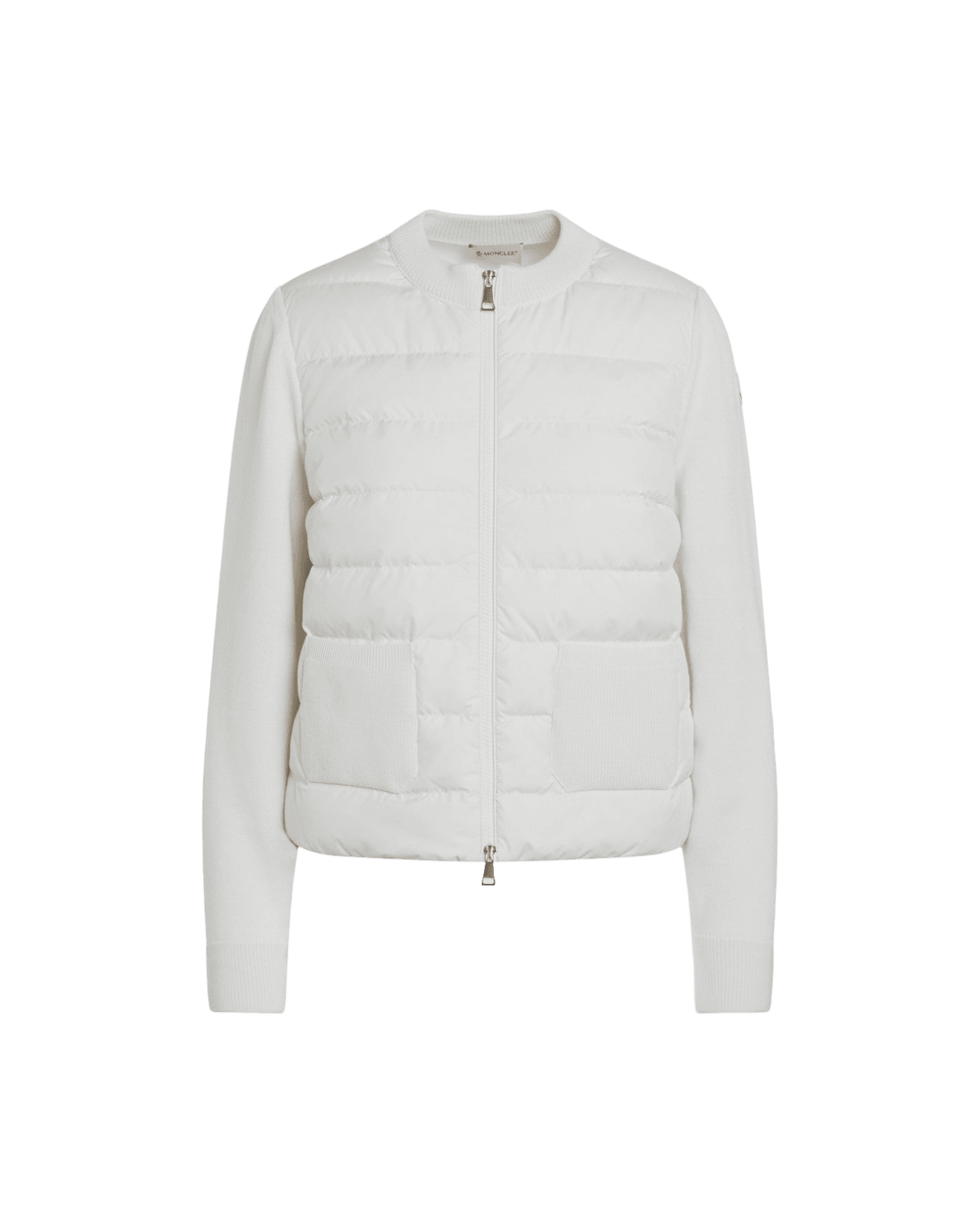 Moncler White Padded Zip Up Cardigan