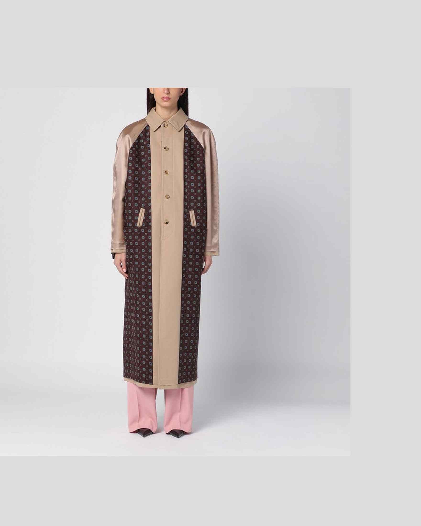 Moschino Beige Gabardine Reversible Trench Coat In And Satin Glam Steals