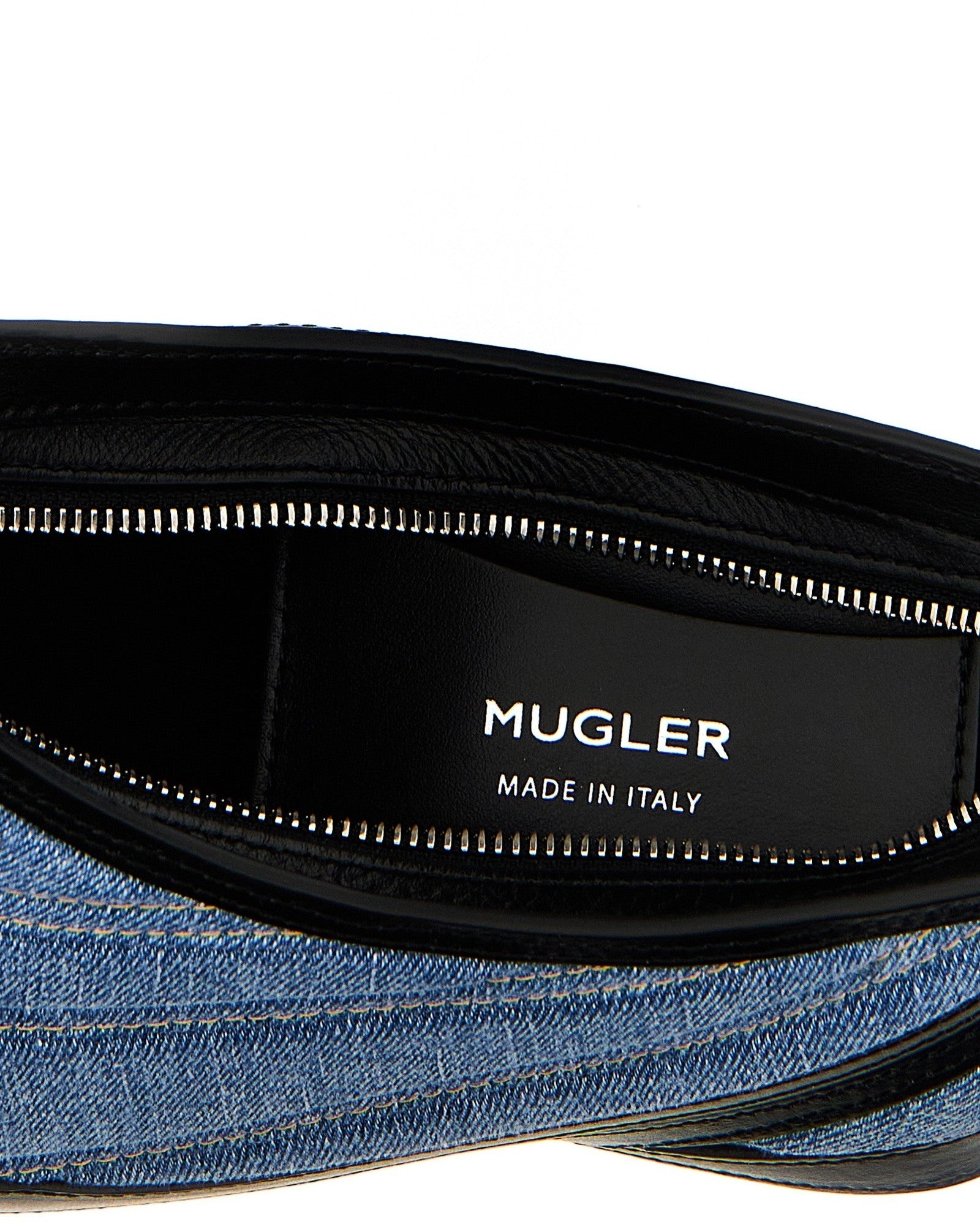 Mugler Denim Small Spiral Curve 01 Shoulder Bag Glam Steals