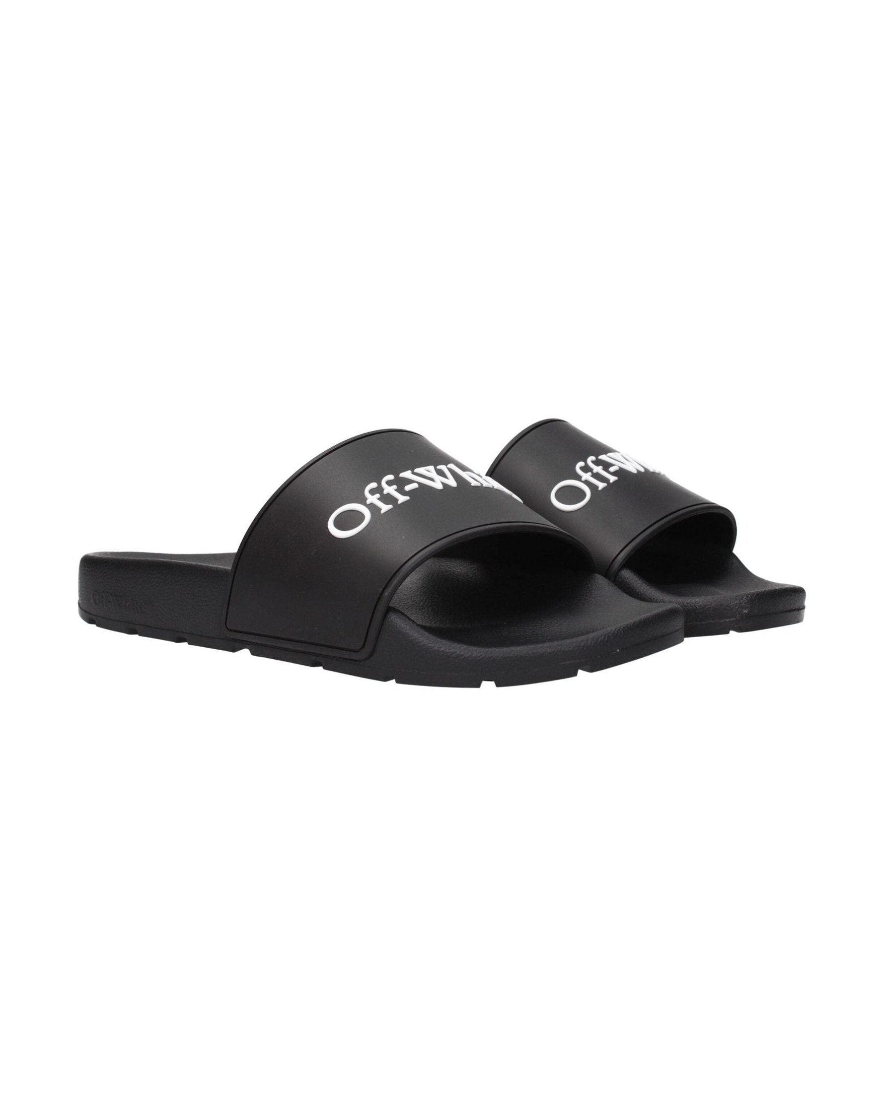 Off-White Black Cotton Slippers Sandals Glam Steals