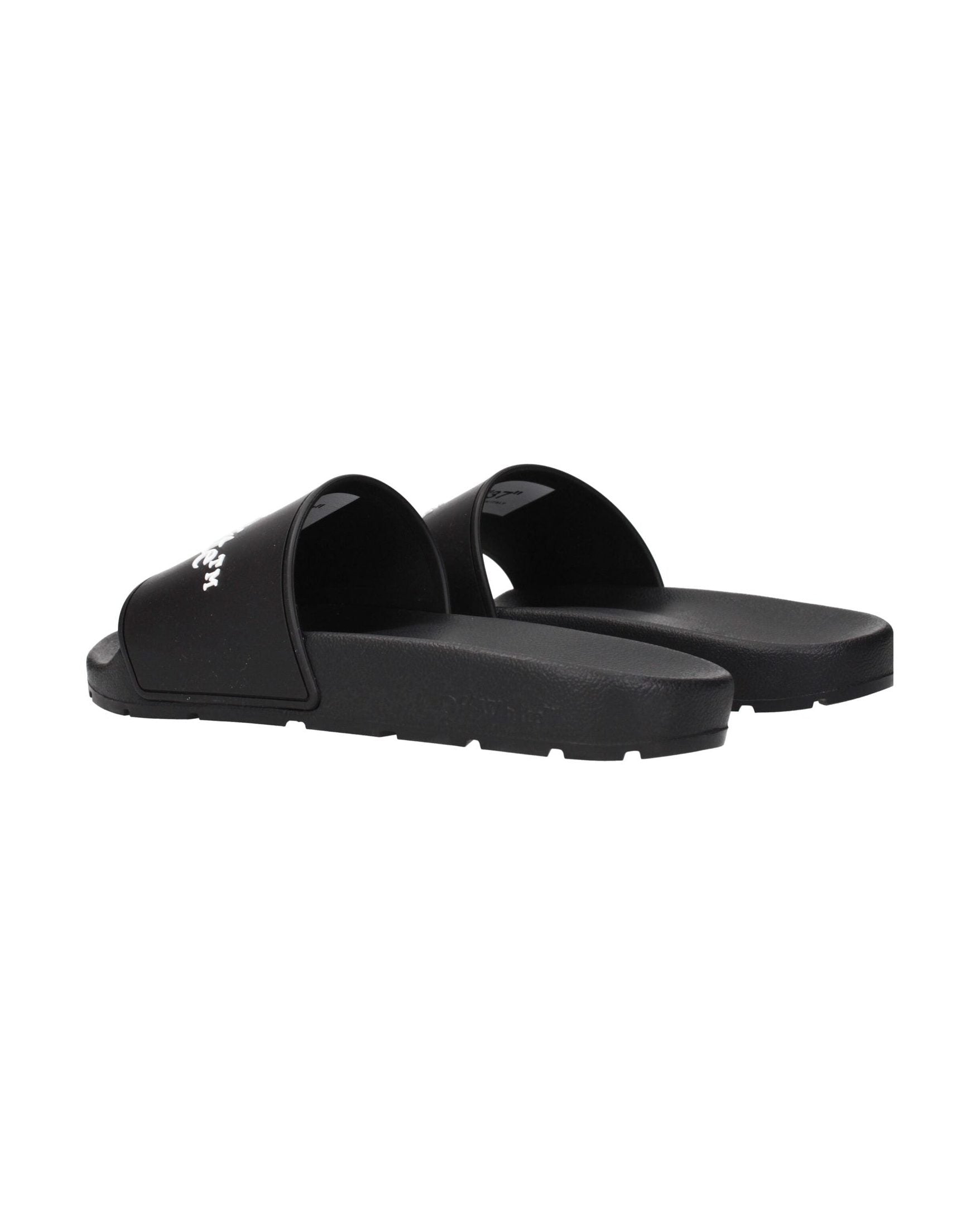 Off-White Black Cotton Slippers Sandals Glam Steals
