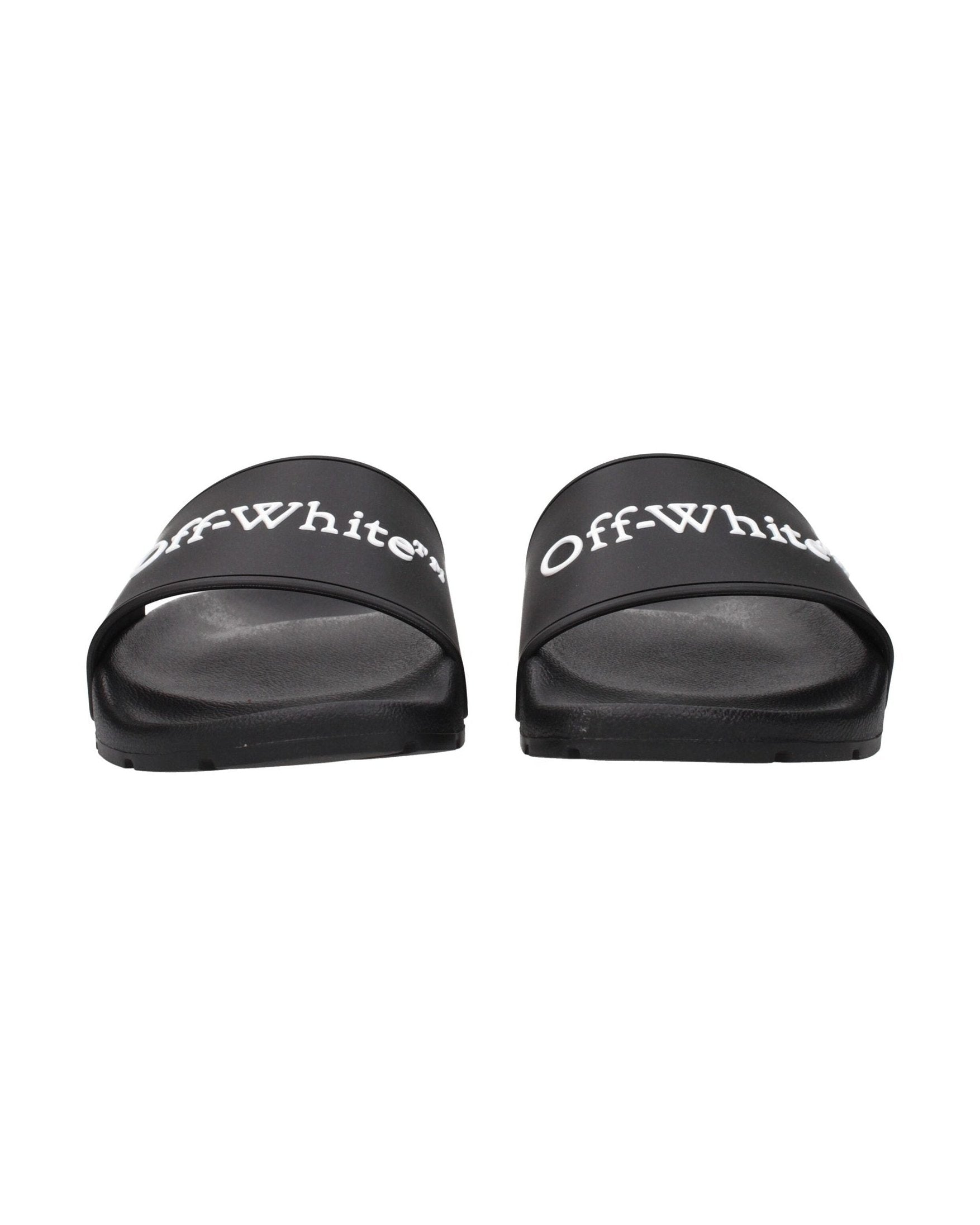 Off-White Black Cotton Slippers Sandals Glam Steals