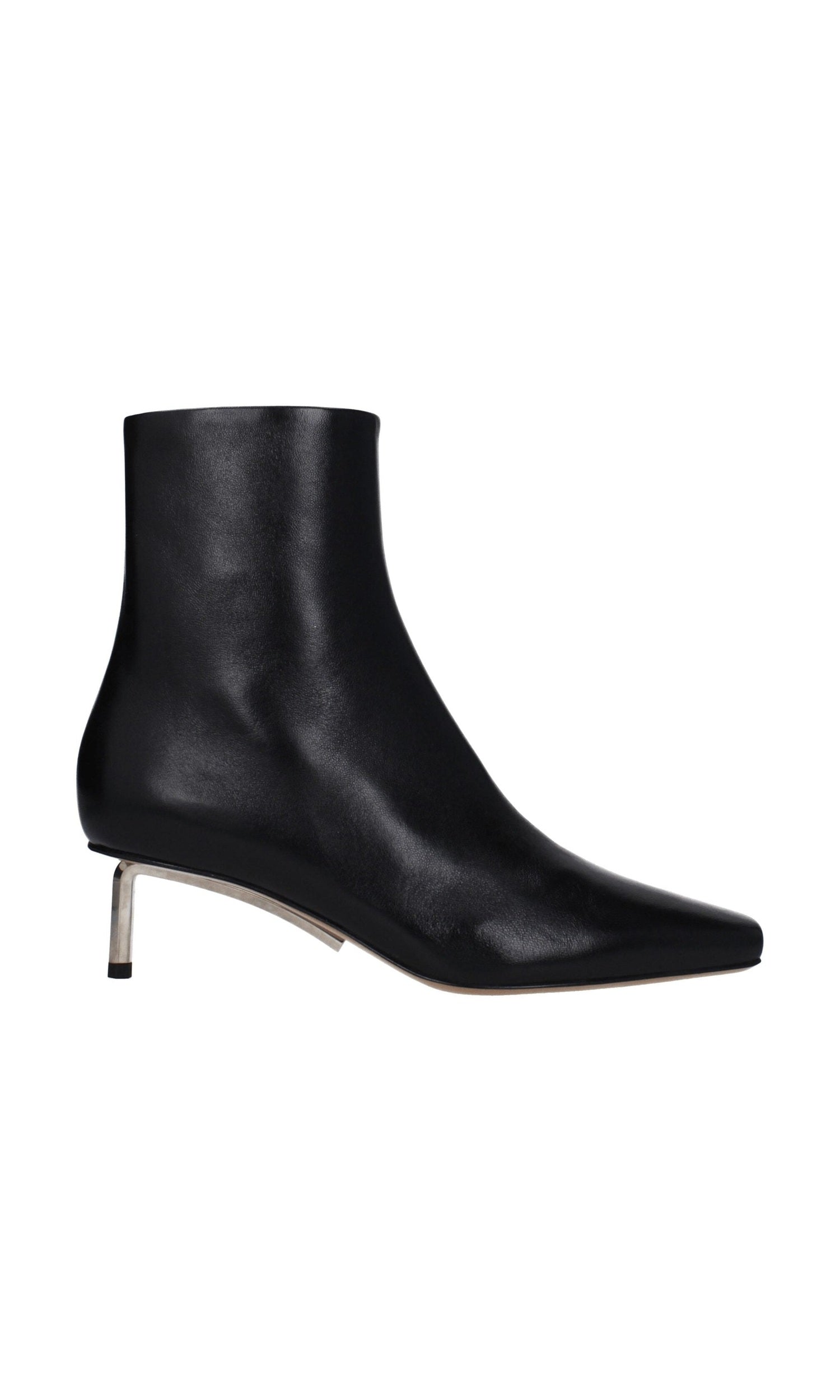 Off-White Black Leather Ankle Boots Glam Steals