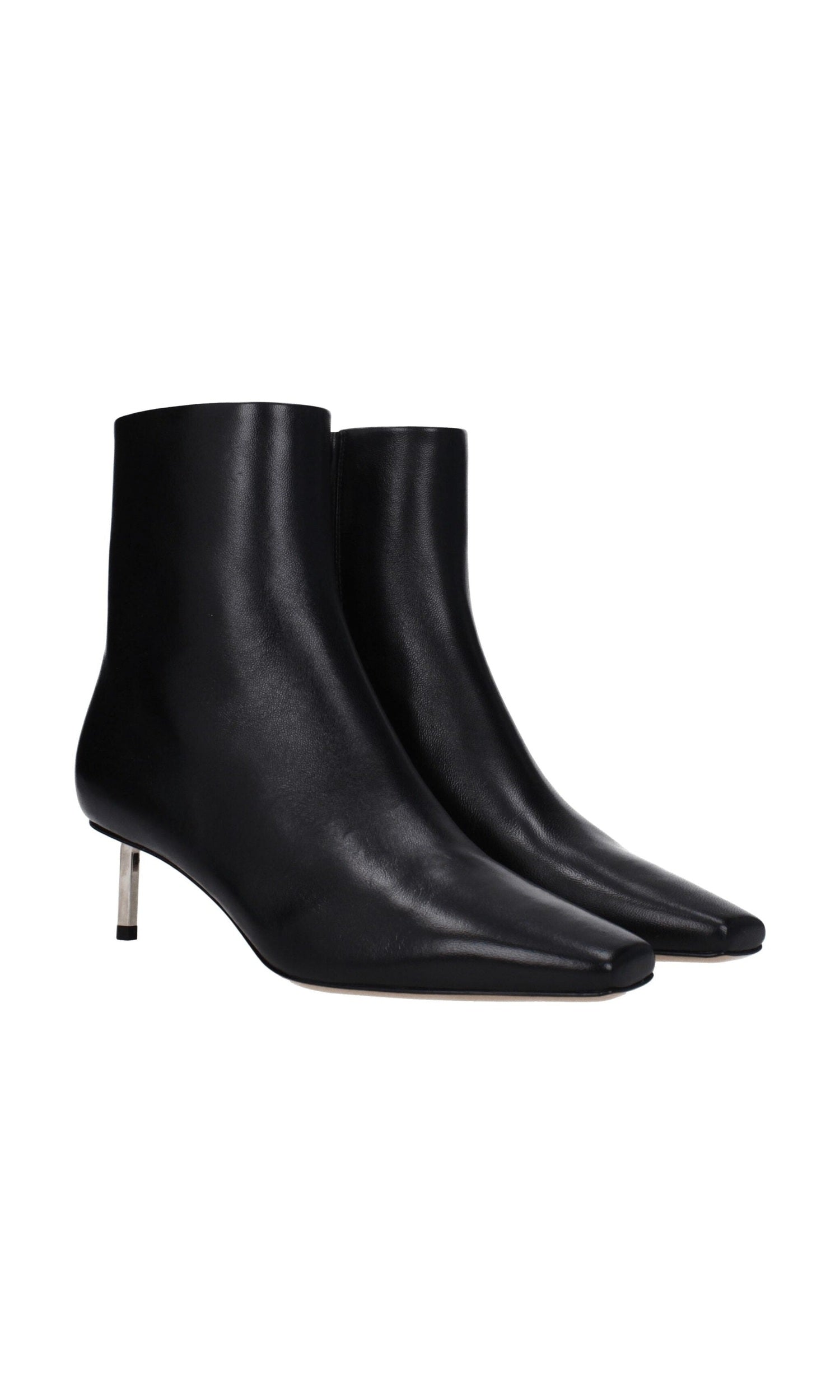 Off-White Black Leather Ankle Boots Glam Steals