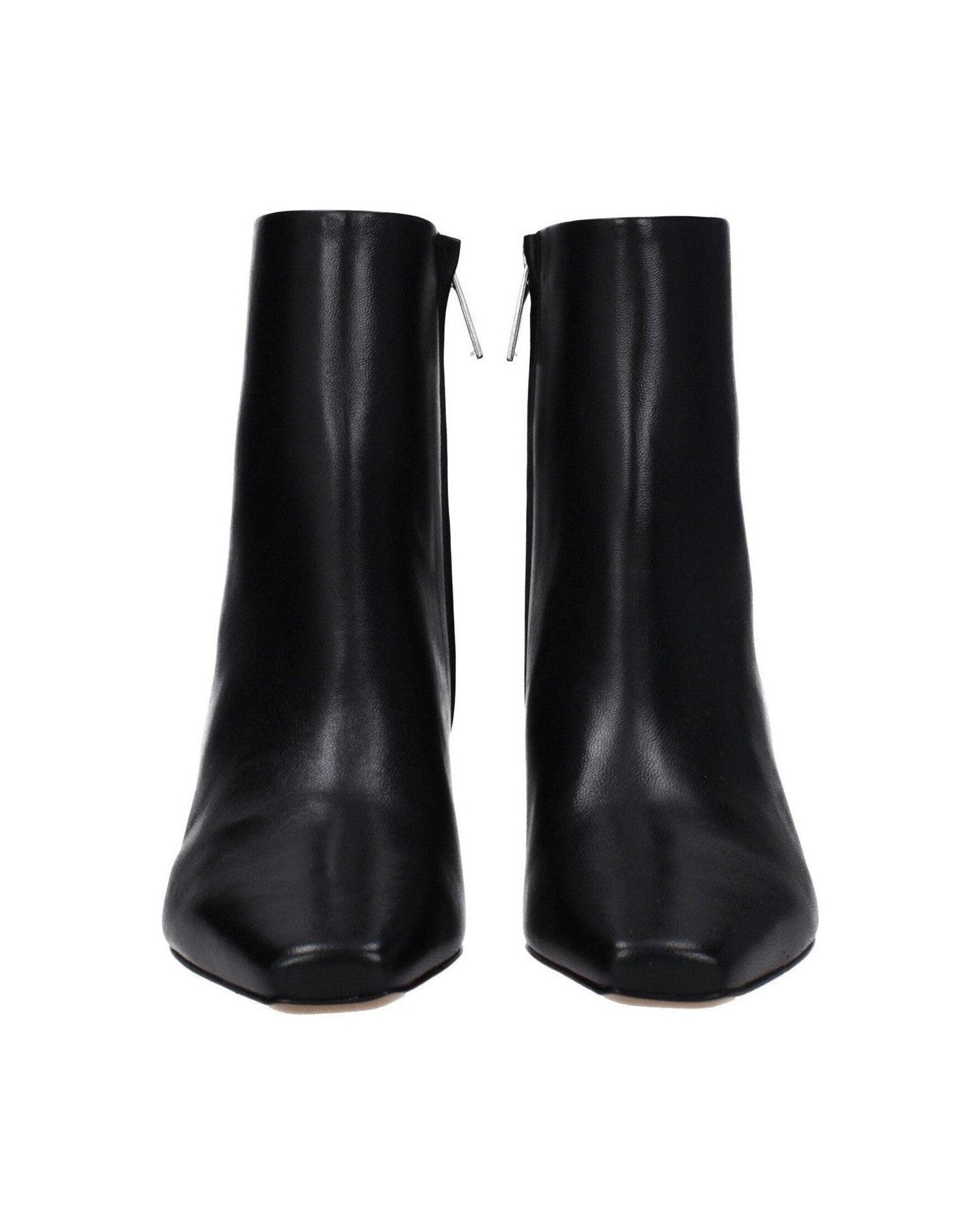 Off-White Black Leather Ankle Boots Glam Steals