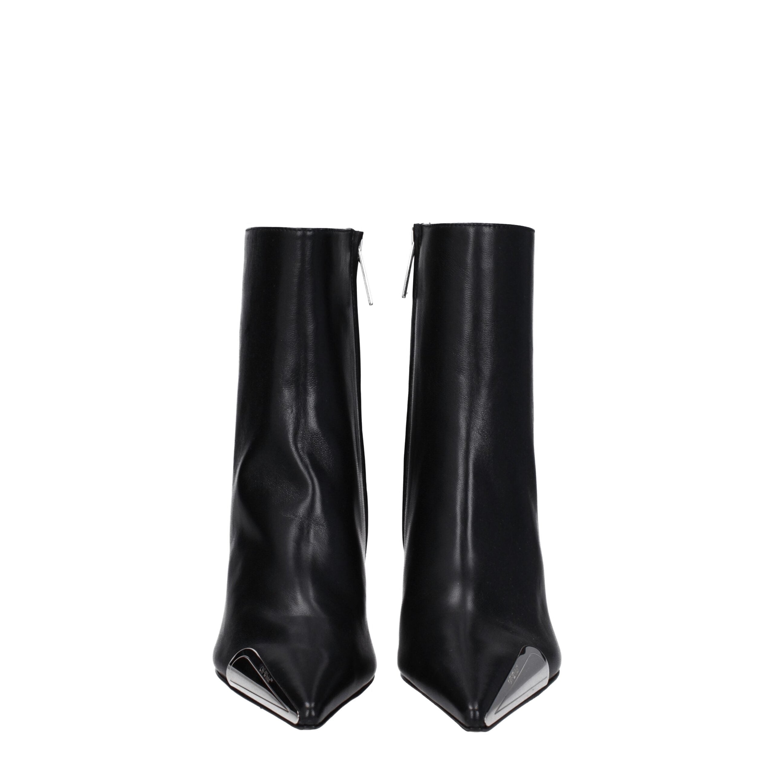 Off-White Black Leather Ankle Boots Glam Steals