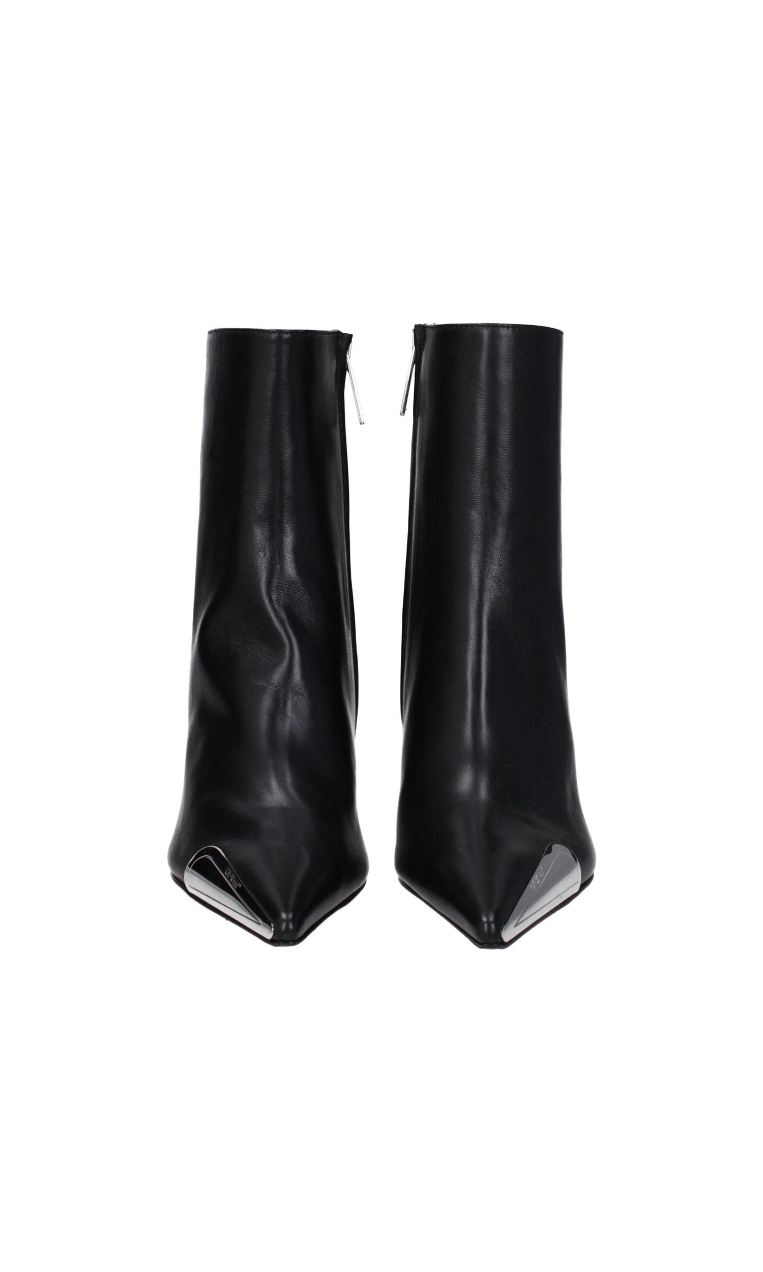Off-White Black Leather Ankle Boots Glam Steals