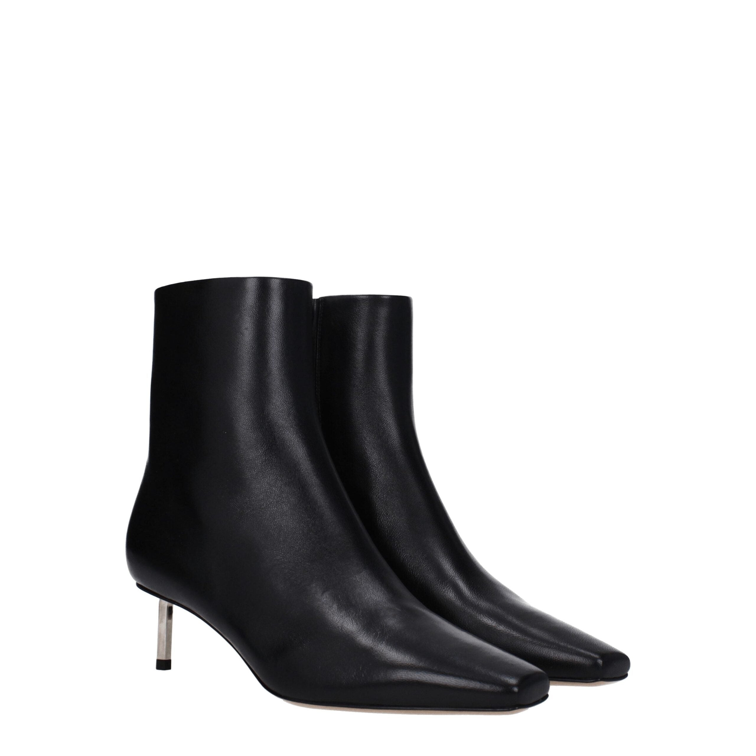 Off-White Black Leather Ankle Boots Glam Steals